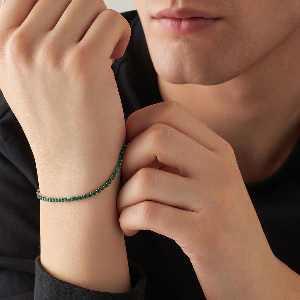 Bracciale Tennis Man Code Acciaio Cristallo - Bracciali Tennis Uomo | Stroili