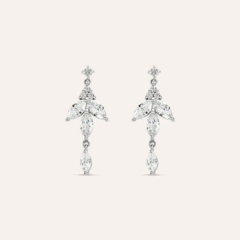 Orecchini Pendenti Claire Oro Bianco Cubic Zirconia - Orecchini Pendenti Donna | Stroili