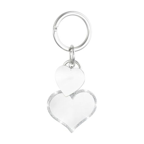 Portachiavi cuori in ottone rodiato e glitter - Portachiavi Donna | Stroili