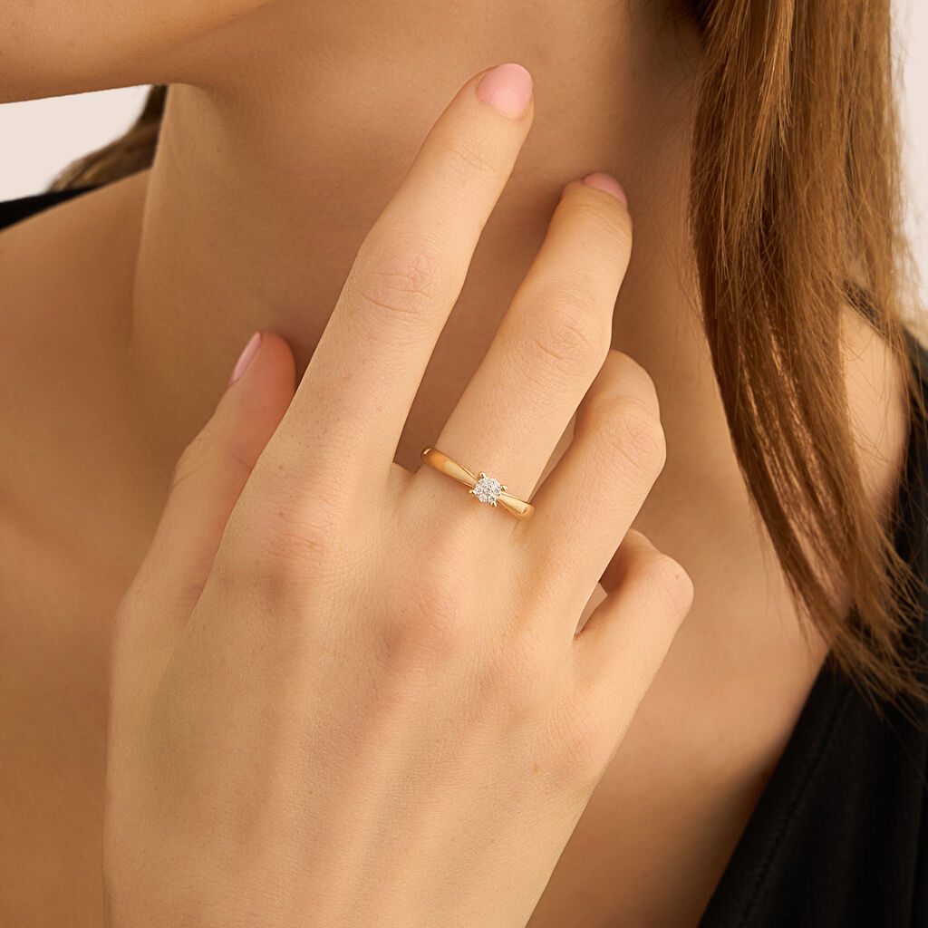 Anello Solitario Sophia Oro Giallo Diamante