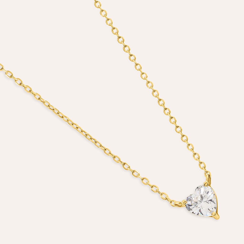 Collana Silver Glow Argento Dorato Cubic Zirconia