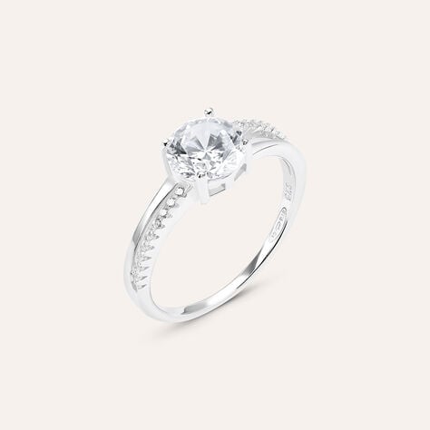 Anello Solitario Silver Elegance Argento Rodiato Cubic Zirconia - Anelli con Pietre Donna | Stroili