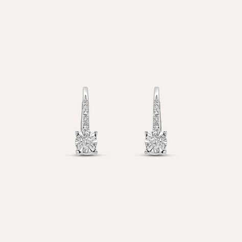 Orecchini Lobo Punto Luce Petali Oro Bianco Diamante - Orecchini a Lobo Donna | Stroili