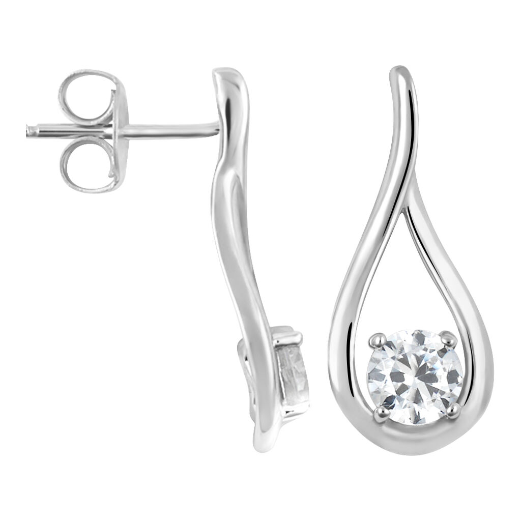 Orecchini Lobo Silver Elegance Argento Rodiato Cubic Zirconia - Orecchini a Lobo Donna | Stroili