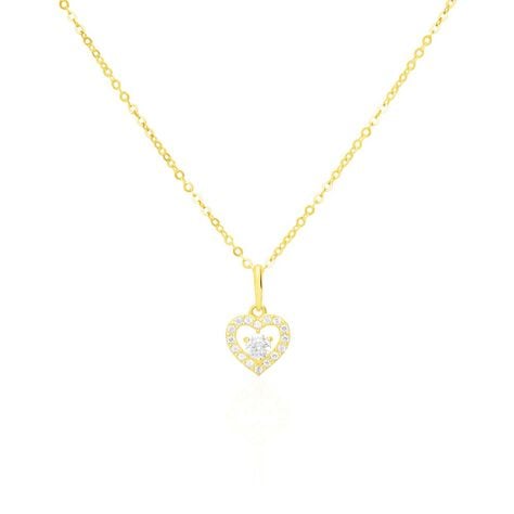 Collana in oro giallo con ciondolo in zirconi a forma di cuore - Collane Donna | Stroili