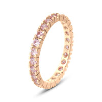 Anello Eternity Silver Rainbow Argento Rosa Cubic Zirconia