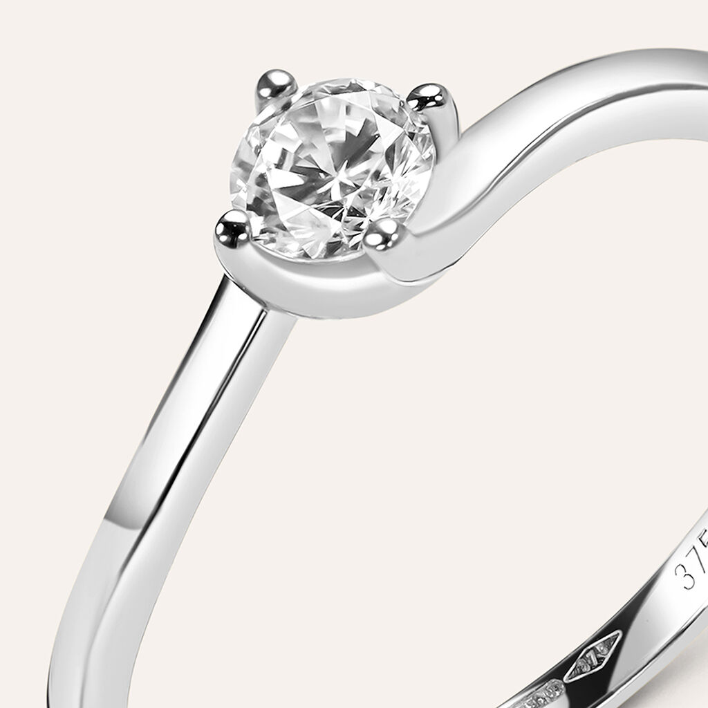 Anello Solitario Claire Oro Bianco Cubic Zirconia