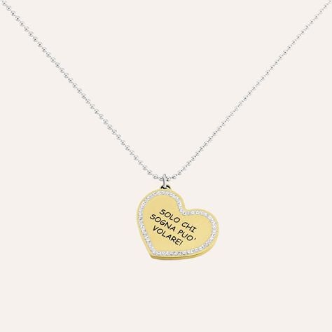 Collana Sunrise Acciaio Bicolore Giallo / Bianco Cristallo - Collane Donna | Stroili