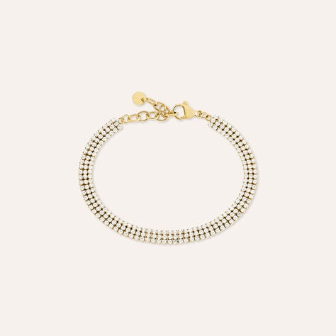 Bracciale Tennis Aura Acciaio Dorato Cubic Zirconia - Bracciali Tennis Donna | Stroili