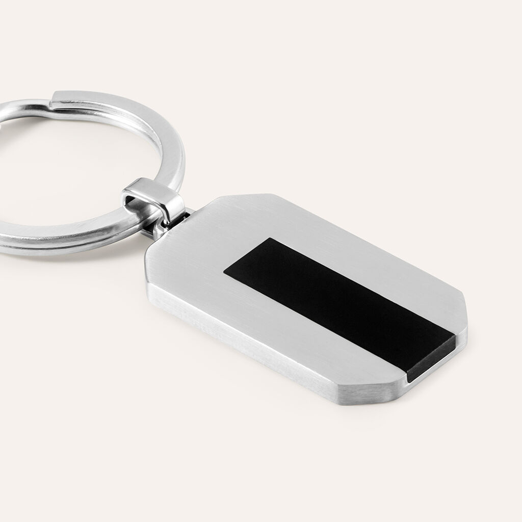 Portachiavi Man Code Acciaio Onice