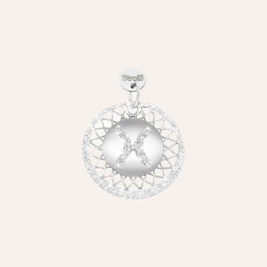 Charm in argento rodiato e glitter