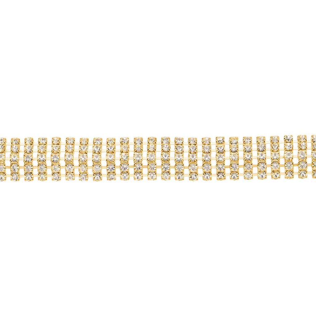 Bracciale dorato e strass multifilo - Bracciali Donna | Stroili