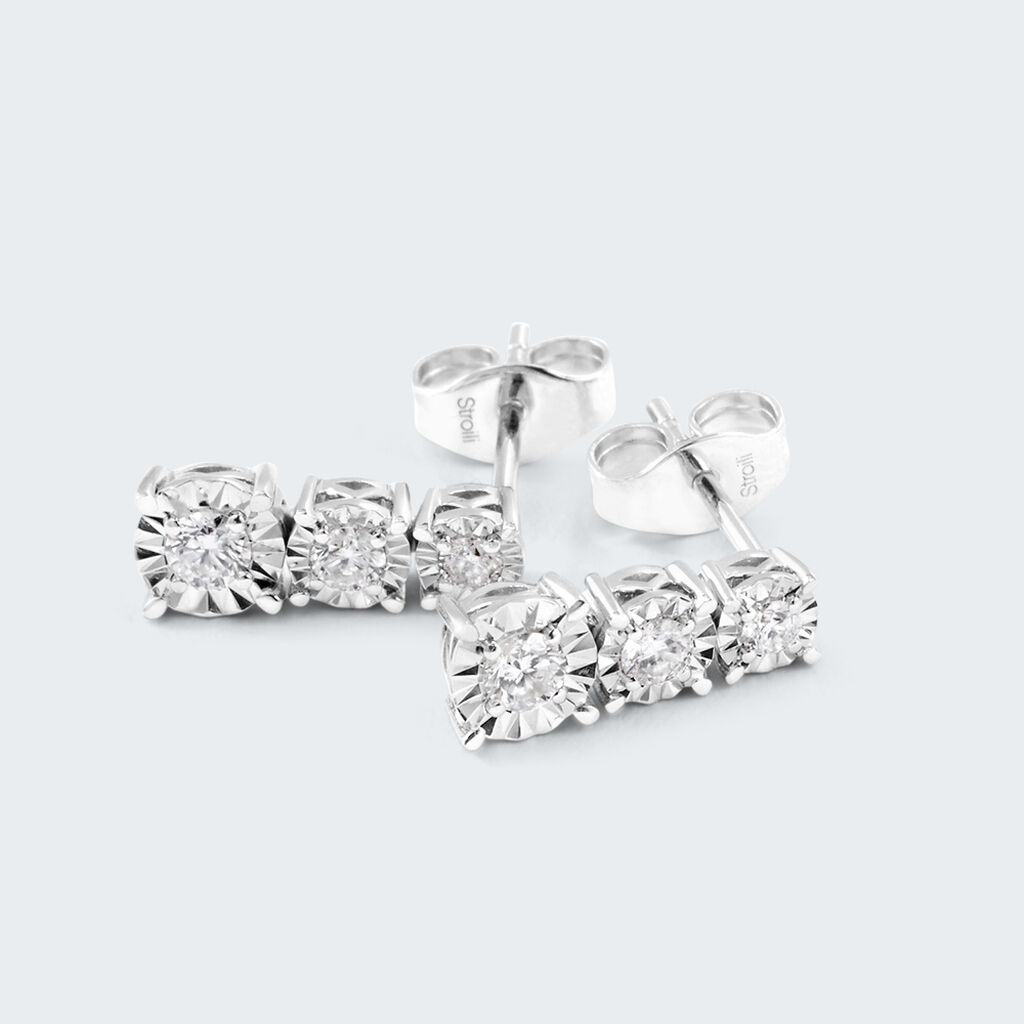Orecchini Lobo Trilogy Diamotion Oro Bianco Diamante - Orecchini a Lobo Donna | Stroili