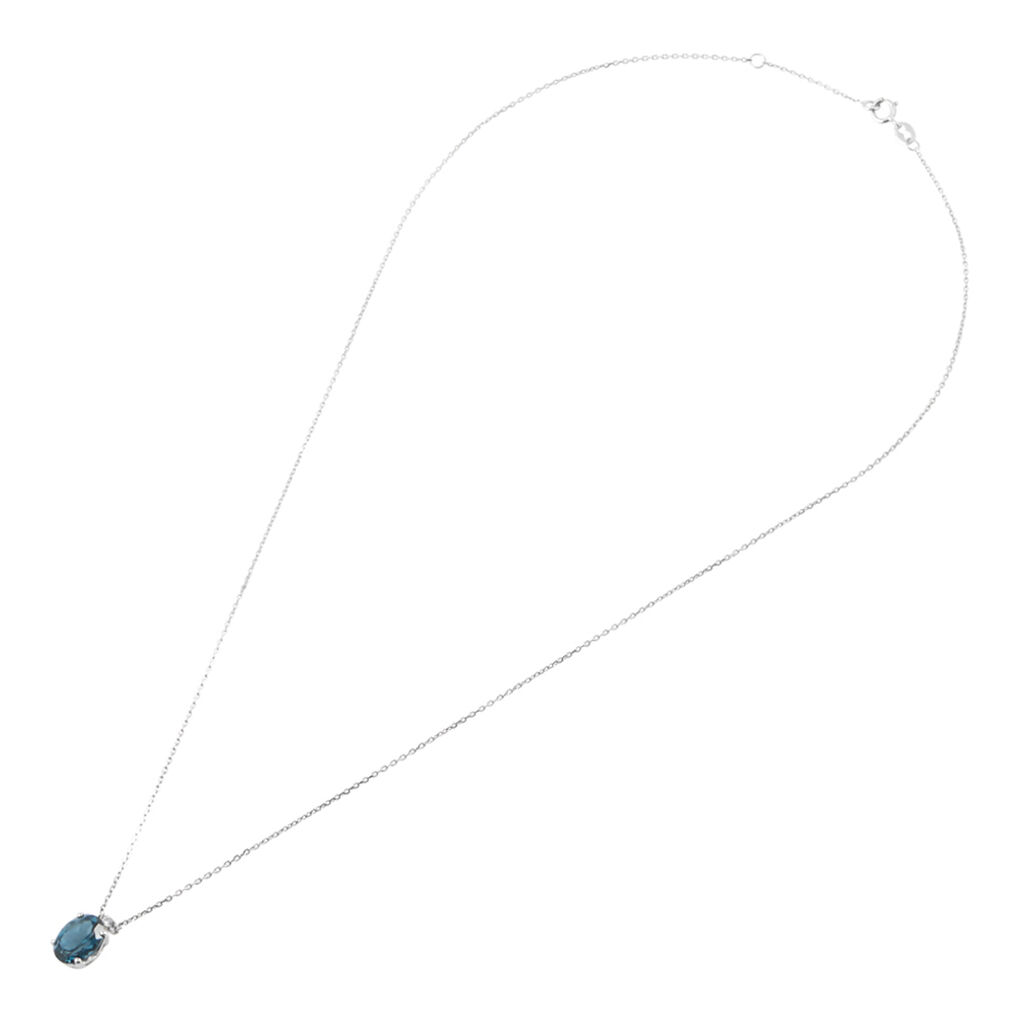 Collana Punto Luce Am&eacute;lie Oro Bianco Topazio Cubic Zirconia