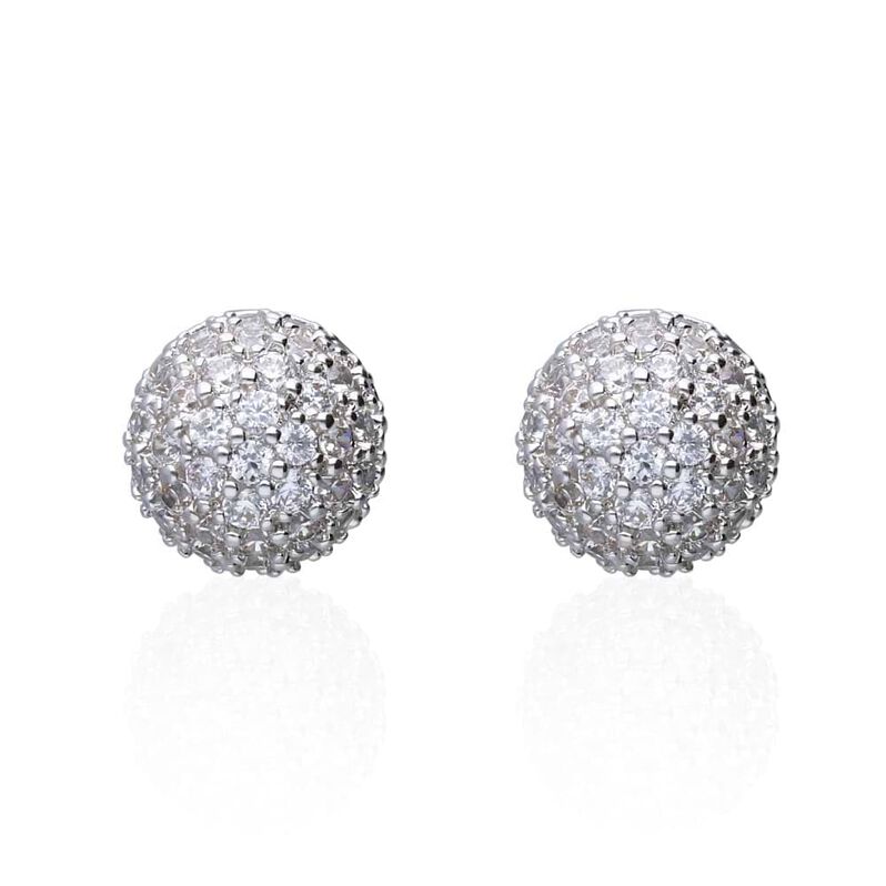 Orecchini a lobo in argento con pav&radic;&copy; di zirconi - Orecchini a Lobo Donna | Stroili