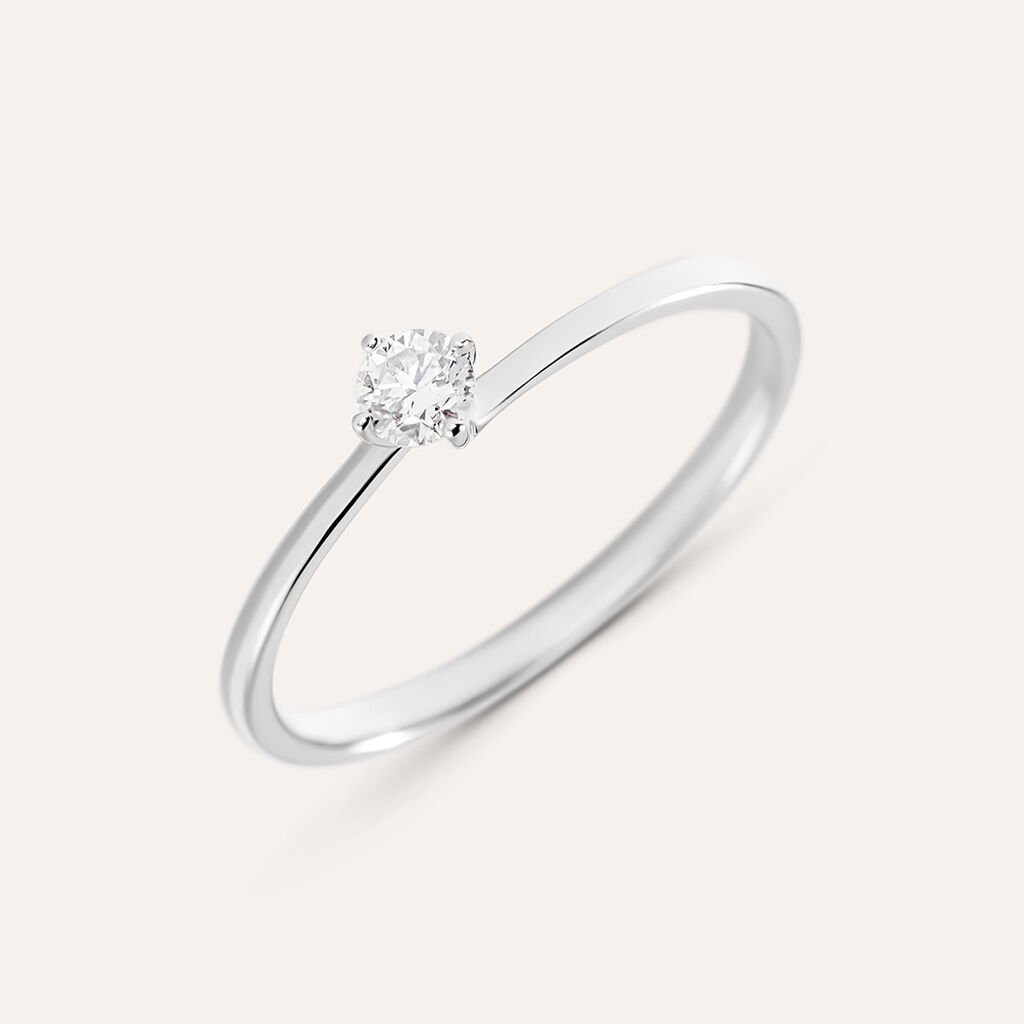 Anello Solitario Grace Oro Bianco Diamante