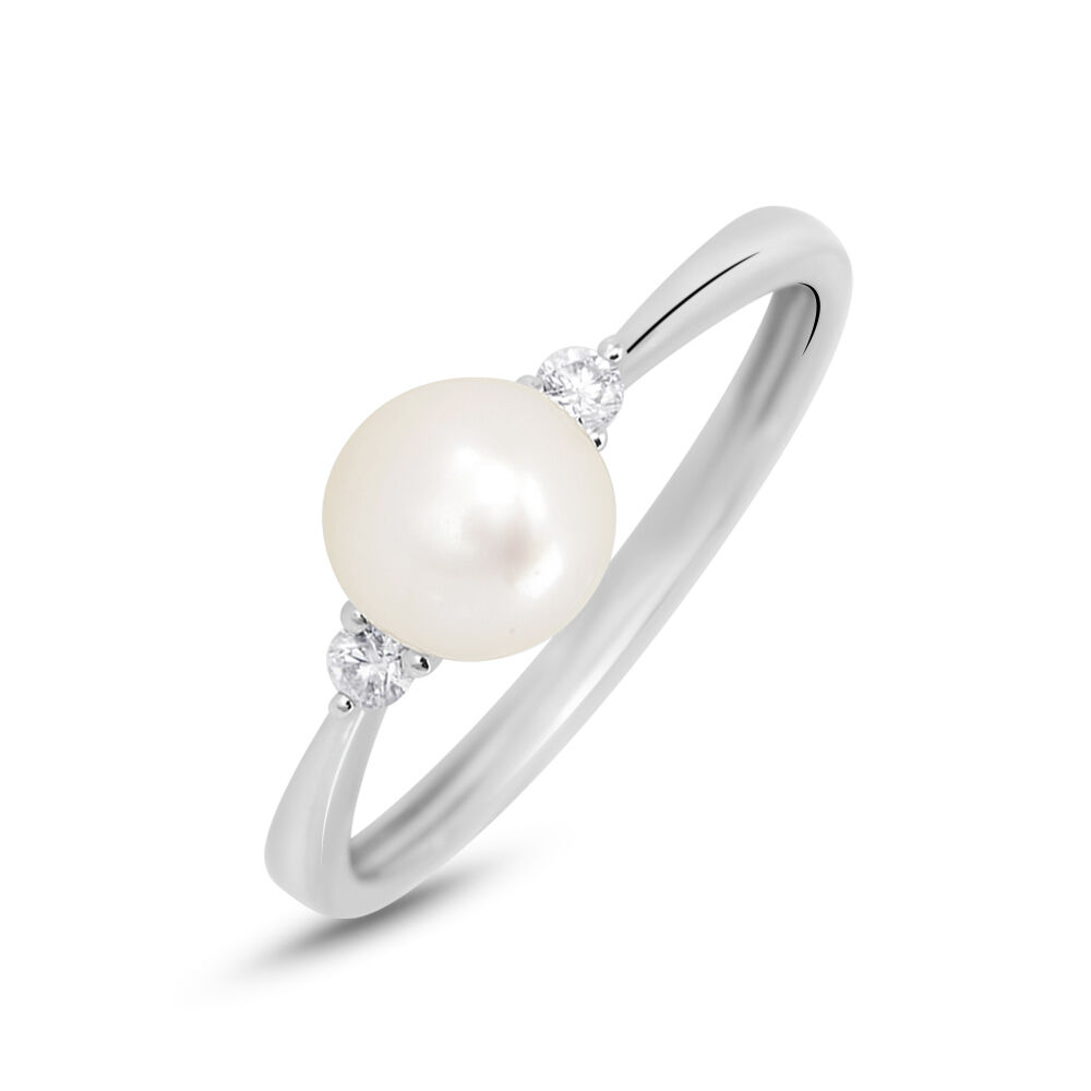 Anello con top perla stroili oro