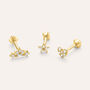 Piercing Orecchio Tragus Helix Conch Ear Shine Oro Giallo Cubic Zirconia