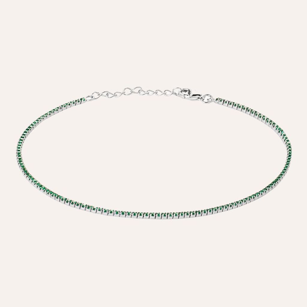 Cavigliera Silver Rainbow Argento Rodiato Cubic Zirconia