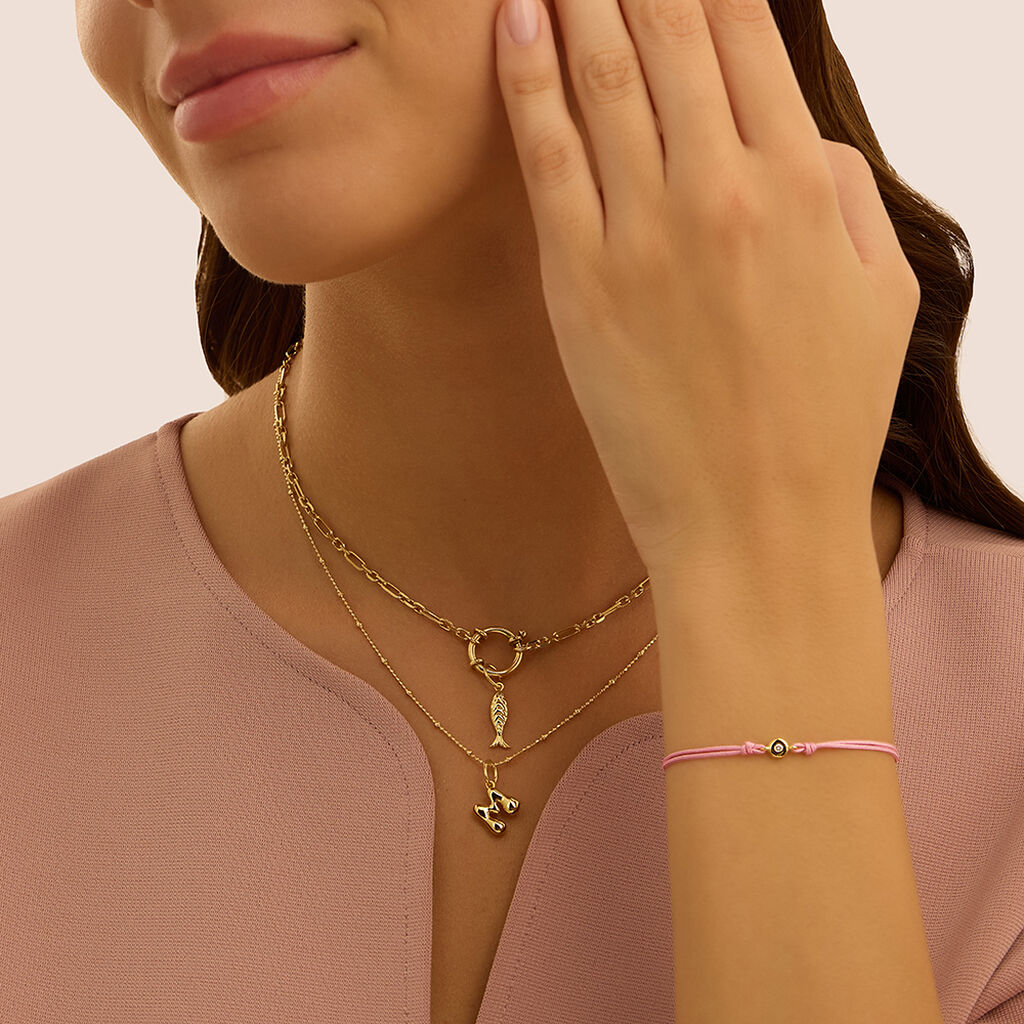 Pendente Love Beats Argento Dorato Cubic Zirconia