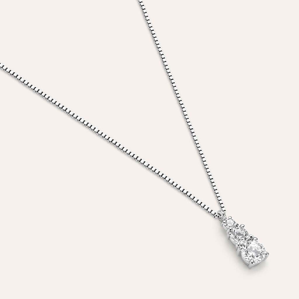 Collana Trilogy Claire Oro Bianco Cubic Zirconia - Gioielli Donna | Stroili
