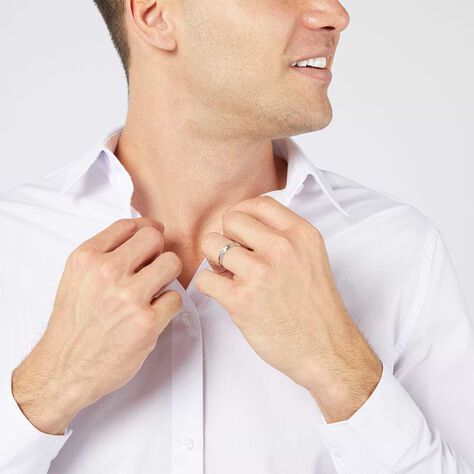 Fede Classica Lavorata 4 mm Oro Bianco - Anelli con Incisione Uomo | Stroili