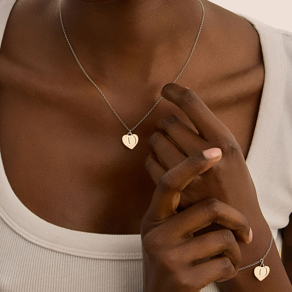 Collana Silver Collection Argento Bicolore Bianco / Rosa