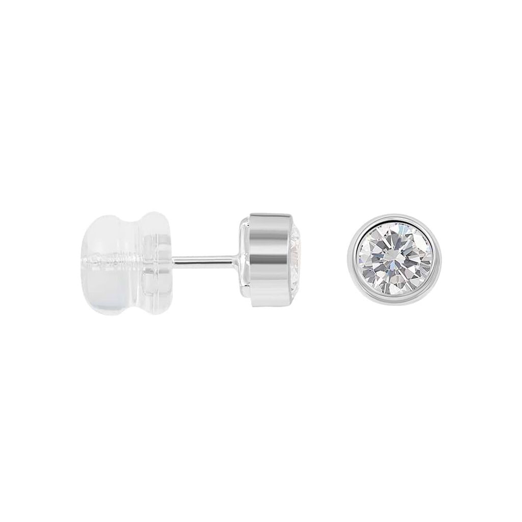 Orecchini Lobo Punto Luce Bon Ton Oro Bianco Cubic Zirconia - Orecchini a Lobo Donna | Stroili