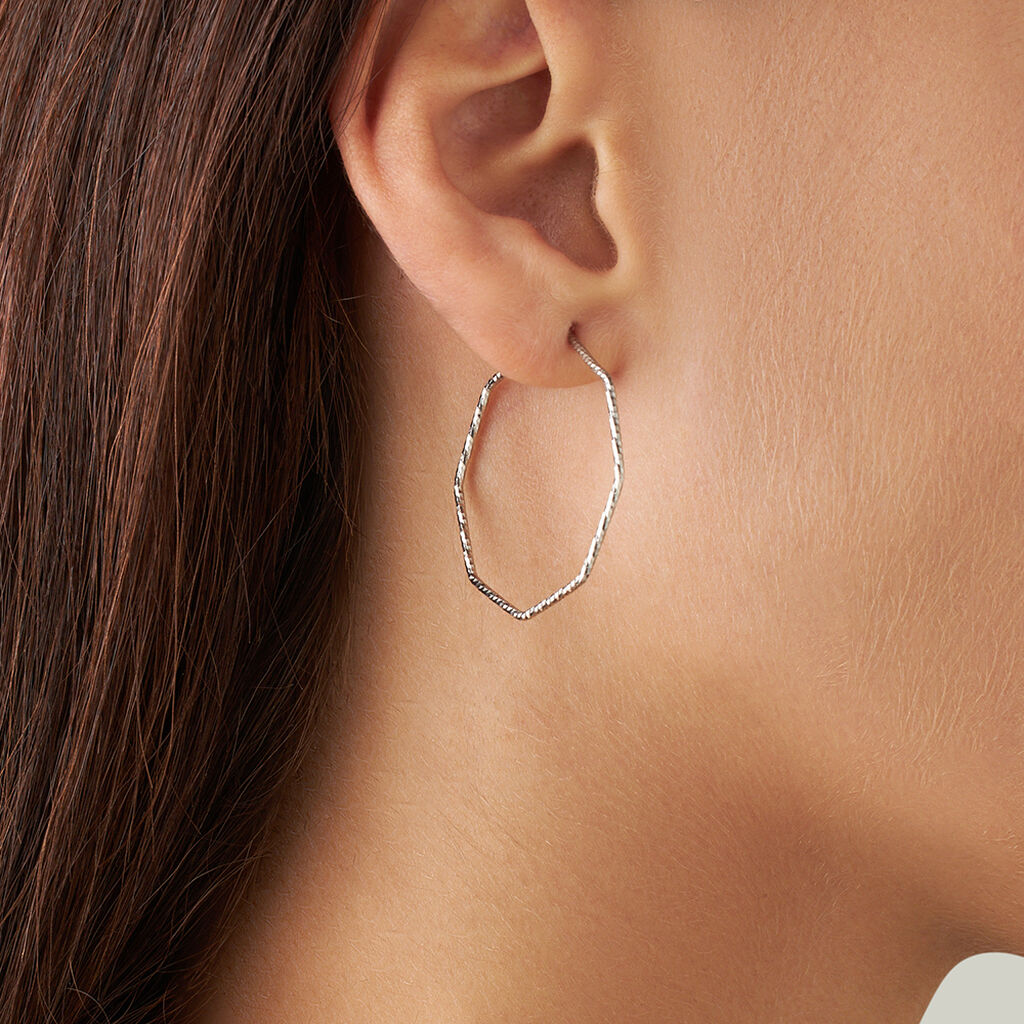 Orecchini A Cerchio Silver Collection Argento Rodiato