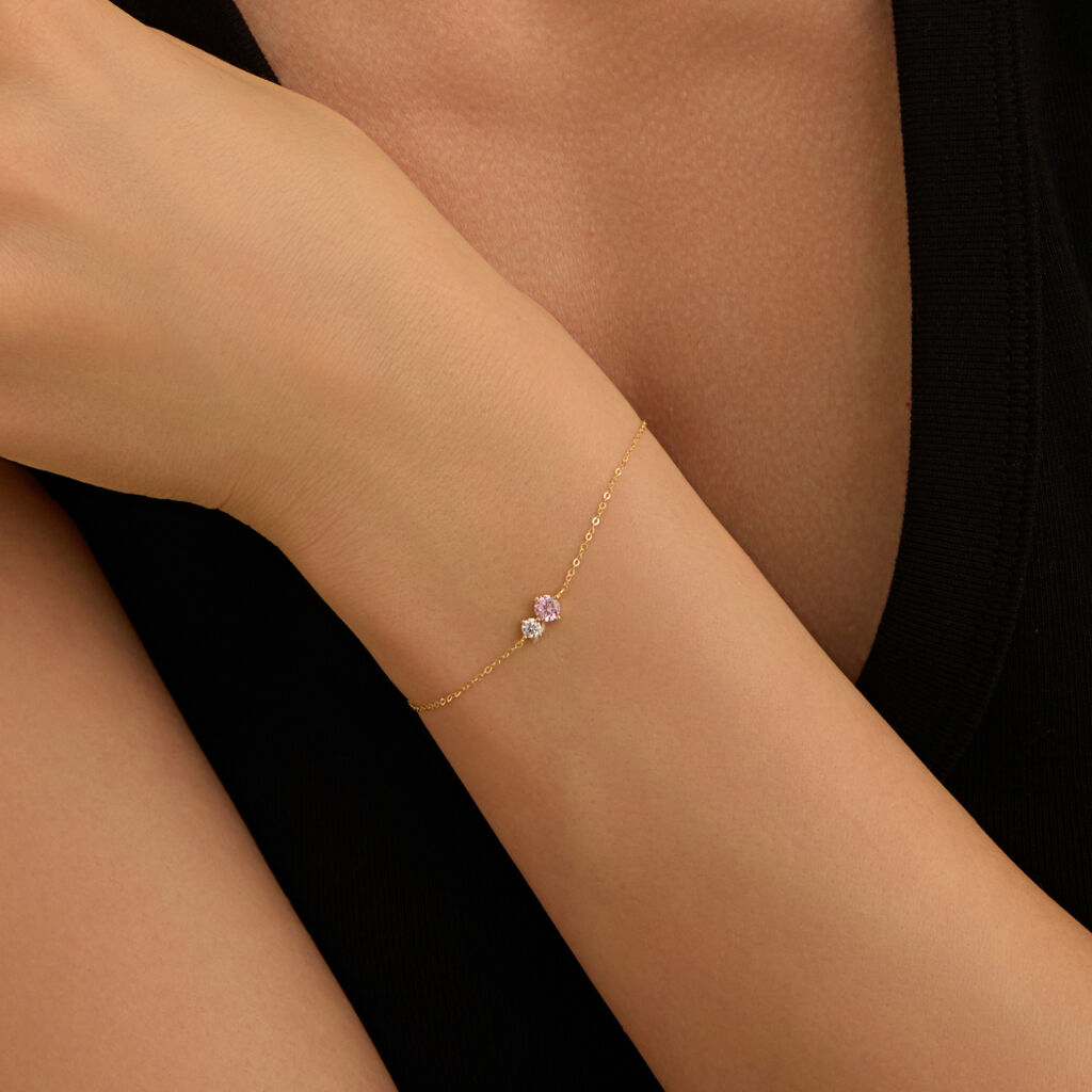 Bracciale Doppio Punto Luce Claire Oro Giallo Cubic Zirconia