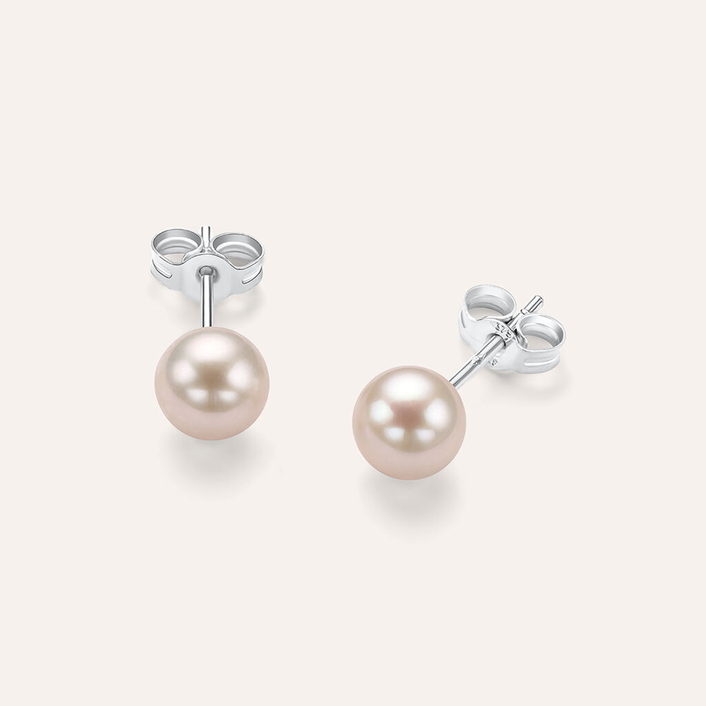 Orecchini Lobo Gabrielle Oro Bianco Perla D'Acqua Dolce - Orecchini a Lobo Donna | Stroili
