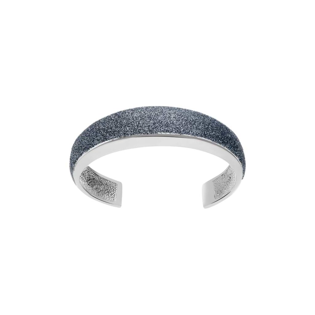 Bangle in ottone rodiato e glitter antracite - Bracciali Donna | Stroili