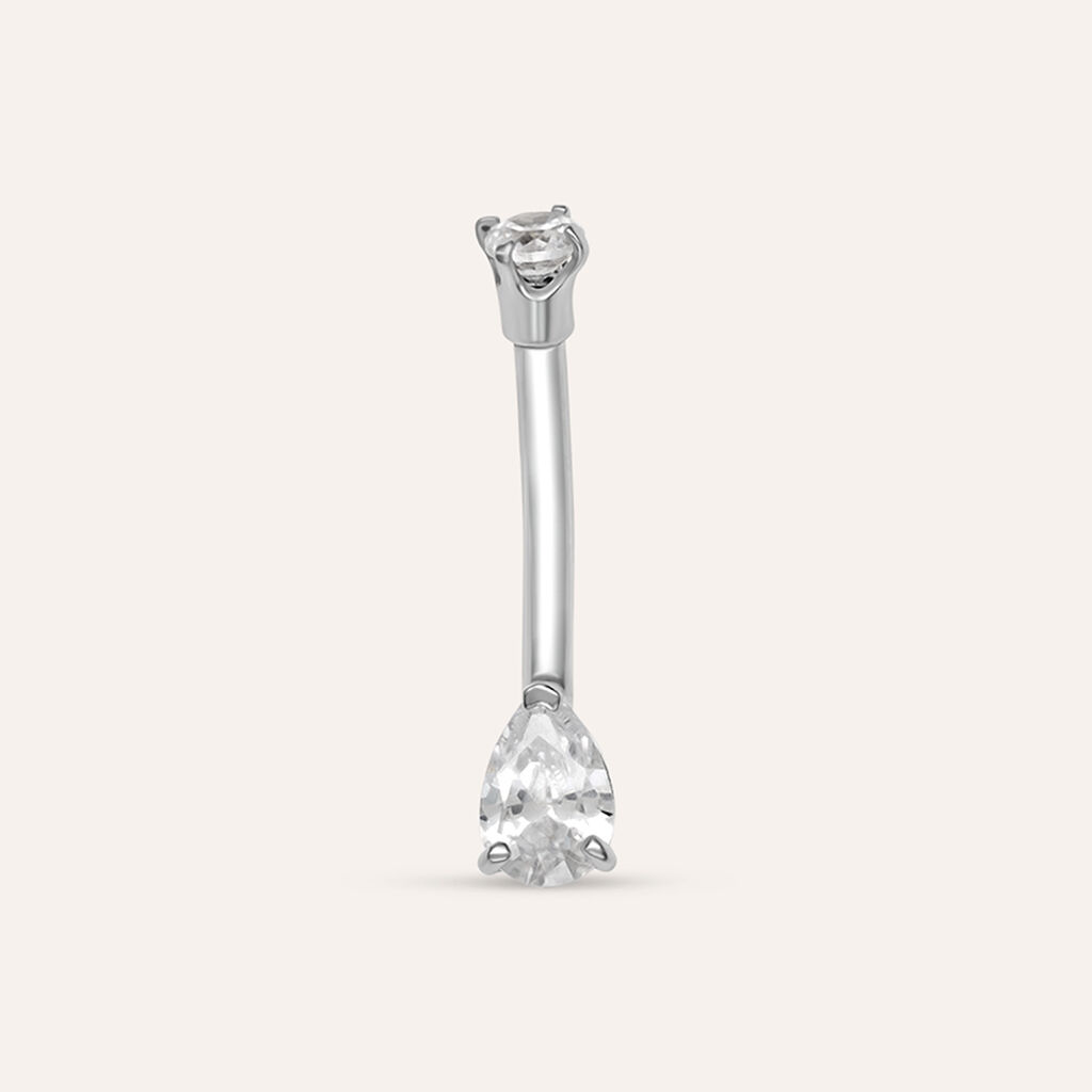 Piercing Ombelico Bon Ton Oro Bianco Cubic Zirconia