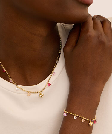 Collana Radiance Acciaio Dorato Cristallo
