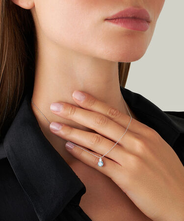Collana Doppio Punto Luce Diamade Oro Bianco Diamante Lab-Grown