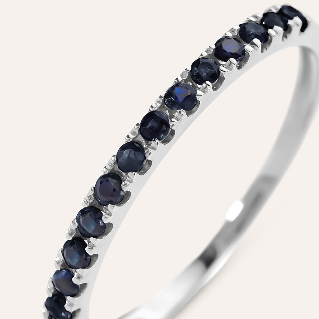 Anello Riviere Charlotte Oro Bianco Zaffiro