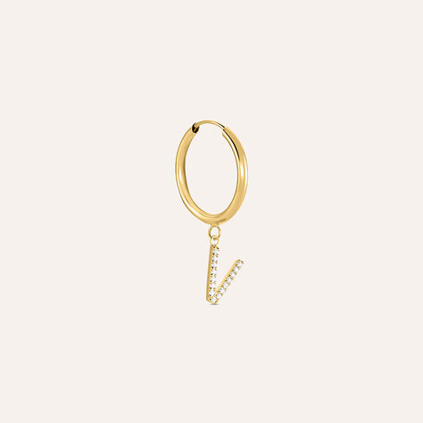 Mono Orecchino A Cerchio Toujours Oro Giallo Cubic Zirconia - Mono Orecchino Donna | Stroili