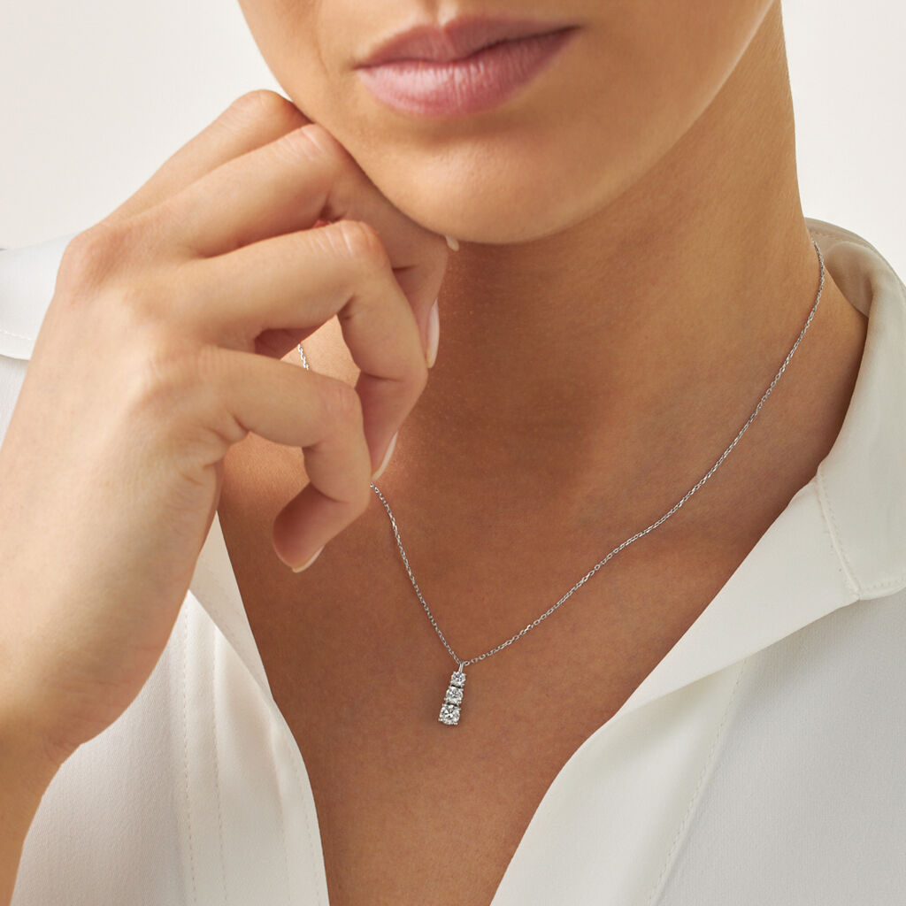 Collana Trilogy Diamade Oro Bianco Diamante Lab-Grown - Collane Donna | Stroili