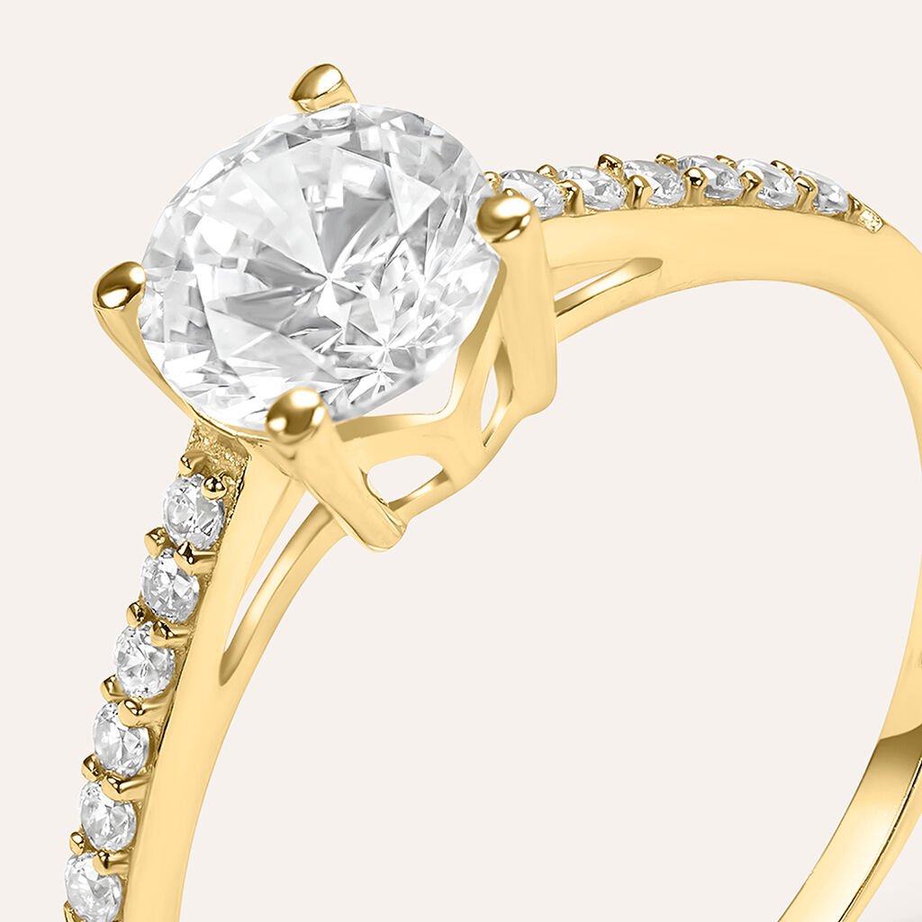 Anello Solitario Claire Oro Giallo Cubic Zirconia