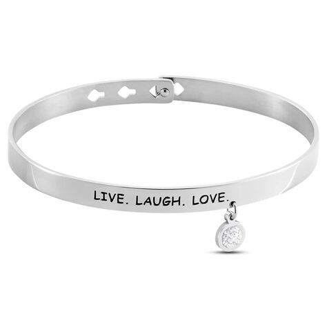 Bangle Lady Message Acciaio Cristallo - Bracciali Rigidi Donna | Stroili