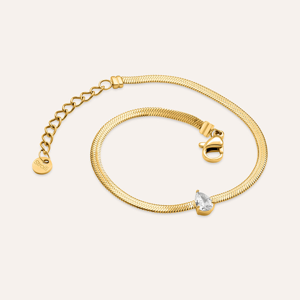 Bracciale Lady Code Acciaio Dorato Cristallo - Bracciali Donna | Stroili