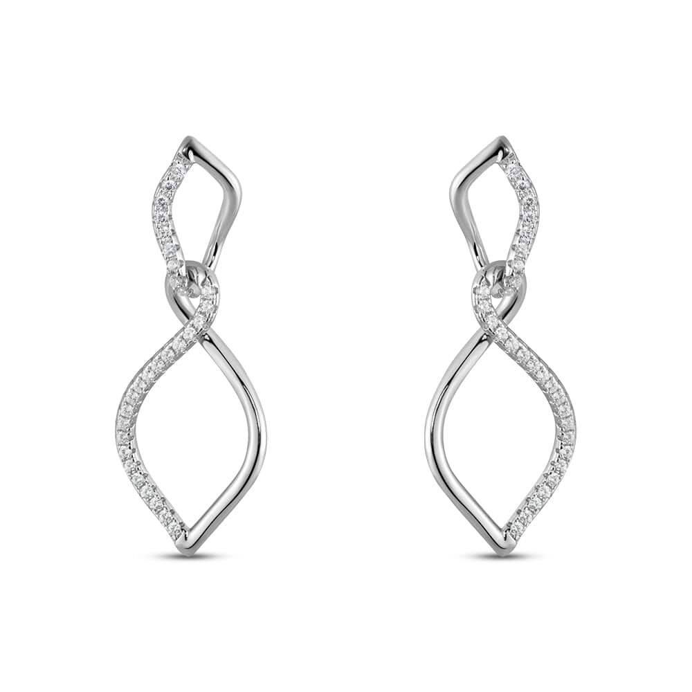 Orecchini Pendenti Silver Shine Argento Rodiato Cubic