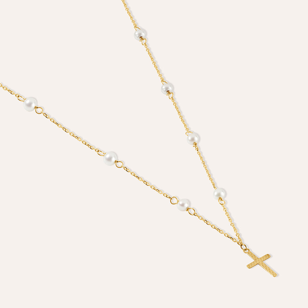 Collana Holy Oro Giallo Perla D'Acqua Dolce