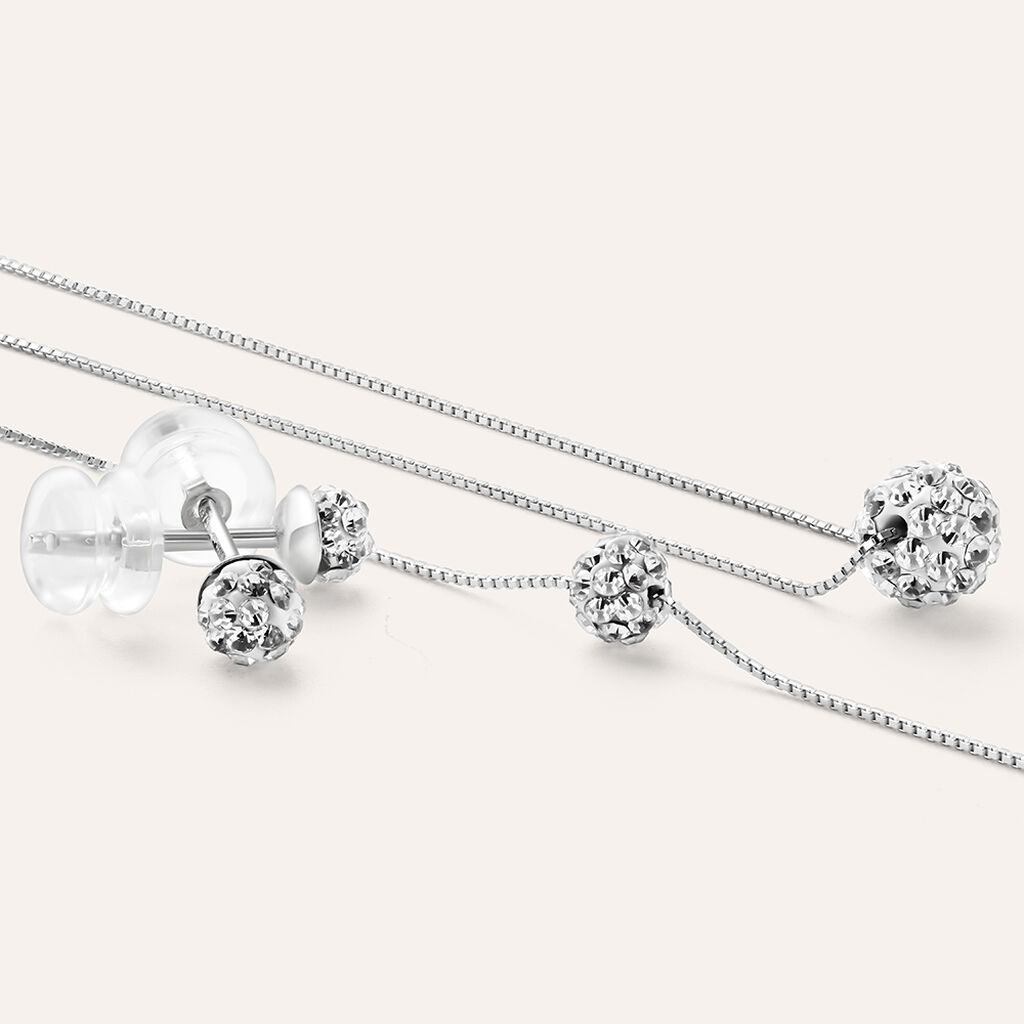 Collana Christelle Oro Bianco Cristallo