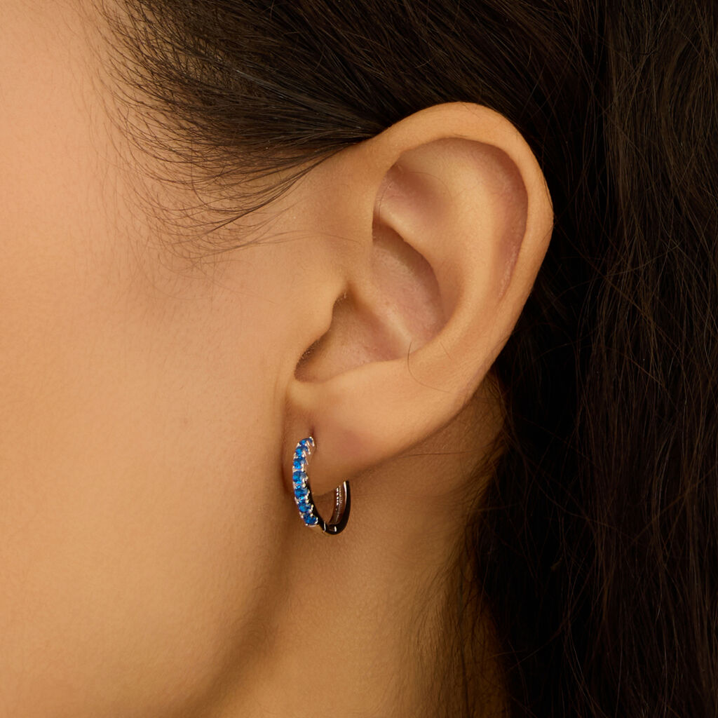 Orecchini A Cerchio Silver Rainbow Argento Rodiato Cubic Zirconia