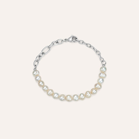 Bracciale Catena Man Code Acciaio Perla D'Acqua Dolce - Bracciali Unisex | Stroili