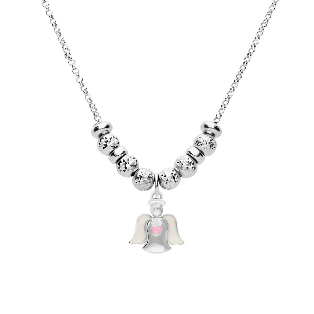 Charm in argento e smalto angioletto