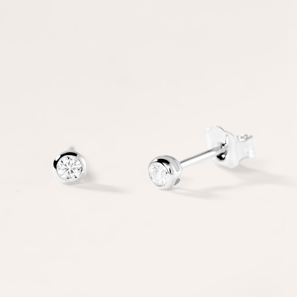 Orecchini Lobo Punto Luce Grace Oro Bianco Diamante