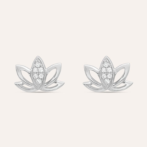 Orecchini Lobo Claire Oro Bianco Cubic Zirconia - Orecchini a Lobo Donna | Stroili