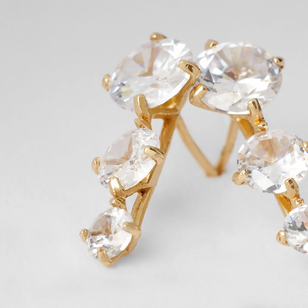 Orecchini Lobo Trilogy Bon Ton Oro Giallo Cubic Zirconia - Orecchini a Lobo Donna | Stroili
